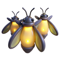 magnificent modern A group of fireflies at dusk, glowing softly, magical realism, dark background lighting, 4K png