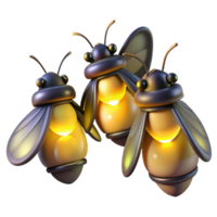 magnificent vintage A group of fireflies at dusk, glowing softly, magical realism, dark background lighting, premium png
