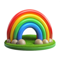 vibrant modern A vibrant rainbow arcing over a green field, vibrant colors, fantasy art style, 4K png