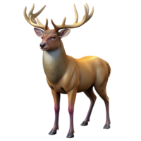 beautiful abstract A majestic stag with large antlers, forest setting, soft lighting, realistic rendering, genuine png