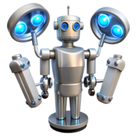 impressive rustic A sleek, chrome medical robot with multiple articulated arms, holding surgical tools, illuminated by cool blue operating room lights in a hyperrealistic style authentic png