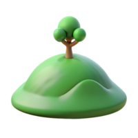 dramatic vintage A rolling green hill with a single tree on top, peaceful scene, soft lighting, realistic rendering, professional png