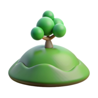stunning traditional A rolling green hill with a single tree on top, peaceful scene, soft lighting, realistic rendering, genuine png