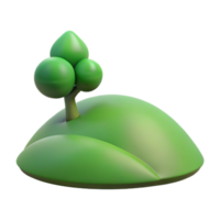 impressive classic A rolling green hill with a single tree on top, peaceful scene, soft lighting, realistic rendering, genuine png
