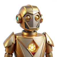 extraordinary abstract An elegant, art deco robot with gold accents and geometric shapes, illuminated by soft, ambient lighting, in an art deco style original png