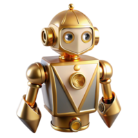 wonderful minimalist An elegant, art deco robot with gold accents and geometric shapes, illuminated by soft, ambient lighting, in an art deco style professional png