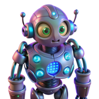 vibrant traditional A bio-mechanical robot with interwoven organic and mechanical parts, illuminated by bioluminescent lights, in a surreal style high resolution png