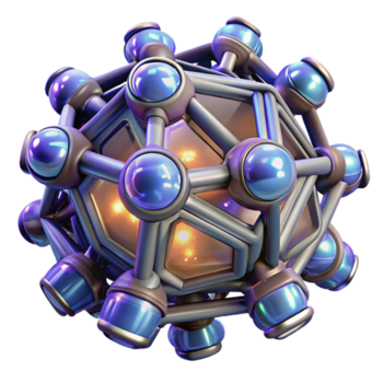 beeindruckend zeitgenössisch ein Gruppe von Nanobots Bildung Komplex geometrisch Muster, beleuchtet durch mikroskopisch Licht, im ein abstrakt Stil Original- png