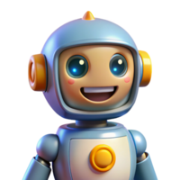 dramatic artistic A friendly, cartoonish robot with expressive eyes and a cheerful smile, illuminated by bright, sunny lighting, in a playful, whimsical style 4K png