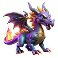 magnificent rustic A powerful dragon with scales of amethyst and emerald, breathing a stream of iridescent fire. Epic fantasy style premium png