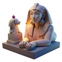 dramatic modern A mysterious sphinx with the head of a woman and the body of a lion, gazing enigmatically into the distance, bathed in the soft light of twilight. Egyptian style premium png