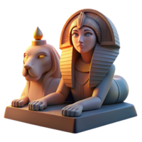 impressive rustic A mysterious sphinx with the head of a woman and the body of a lion, gazing enigmatically into the distance, bathed in the soft light of twilight. Egyptian style high quality png