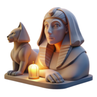 stunning creative A mysterious sphinx with the head of a woman and the body of a lion, gazing enigmatically into the distance, bathed in the soft light of twilight. Egyptian style genuine png