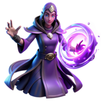magnificent traditional A powerful sorceress with glowing hands, summoning a swirling vortex of magical energy. Cosmic horror style high resolution png
