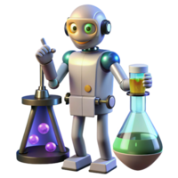 vibrant rustic A robot scientist conducting experiments in a lab, illuminated by laboratory lighting, in a scientific style 4K png