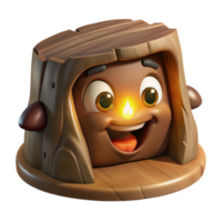 vibrant minimalist A mischievous brownie with a mischievous grin, hiding in a hollow log, lit by a beam of sunlight. Celtic mythology style high resolution png