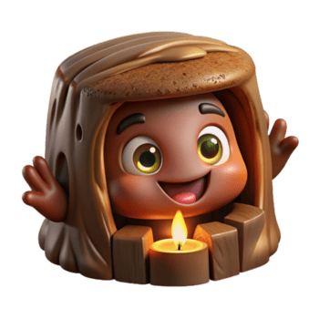 extraordinary rustic A mischievous brownie with a mischievous grin, hiding in a hollow log, lit by a beam of sunlight. Celtic mythology style authentic png