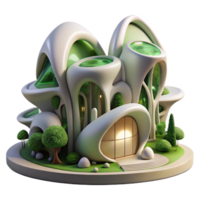 stunning artistic Biomorphic residential complex, flowing organic forms, lush greenery integrated into the structure, soft diffused lighting, dreamlike, art nouveau inspired, high quality png