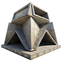 impressive vintage Brutalist concrete bunker, massive geometric forms, minimal details, harsh shadows, cold and stark, high contrast, premium png