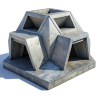 magnificent artistic Brutalist concrete bunker, massive geometric forms, minimal details, harsh shadows, cold and stark, high contrast, exclusive png