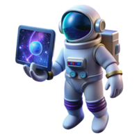vibrant creative A lone astronaut using a holographic interface in deep space, nebulae providing soft background glow, science fiction style high quality png