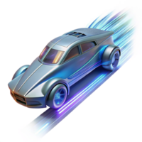 beautiful contemporary A futuristic vehicle speeding through a digital landscape, trails of light marking its path, dynamic lighting, cyberpunk style genuine png