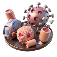 vibrant creative A group of nanobots repairing damaged tissue, microscopic view, scientific illustration style detailed png