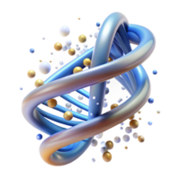 wonderful minimalist A DNA strand spiraling through a digital environment, glowing particles, scientific visualization style detailed png