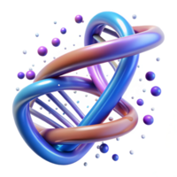extraordinary modern A DNA strand spiraling through a digital environment, glowing particles, scientific visualization style genuine png