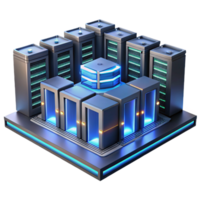 vibrante rústico uma futurista servidor quarto com linhas do brilhando servidores, escuro iluminação, industrial estilo Alto qualidade png