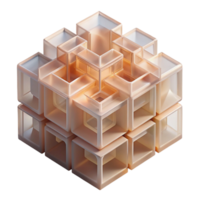 vibrant modern Conceptual architectural model made of translucent materials, intricate interlocking forms, soft ambient lighting, ethereal and abstract, original png