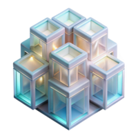 impressive modern Conceptual architectural model made of translucent materials, intricate interlocking forms, soft ambient lighting, ethereal and abstract, exclusive png