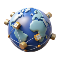 extraordinary classic A network of interconnected satellites orbiting Earth, realistic lighting, space exploration style original png