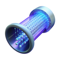 magnificent creative A stream of binary code flowing through a transparent tube, glowing neon light, abstract style premium png