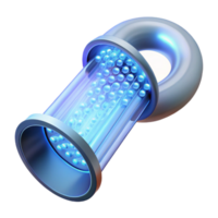 magnificent minimalist A stream of binary code flowing through a transparent tube, glowing neon light, abstract style genuine png