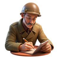 dramatic traditional A World War I soldier writing a letter home in a muddy trench, his face illuminated by the flickering light of a cigarette, in the style of a photorealistic painting detailed png