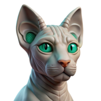 vibrant traditional A stoic sphinx with weathered stone skin and piercing emerald eyes, gazing out over a desolate desert landscape. Realism style authentic png