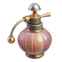 serene rustic A vintage perfume bottle with an ornate atomizer, soft diffused lighting, Art Deco style, pastel colors 4K png