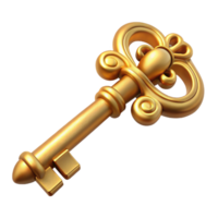 extraordinary modern A vintage skeleton key with intricate details, soft golden lighting, gothic style, realistic rendering 4K png