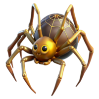 elegant classic A mischievous Anansi the spider, spinning a web of golden thread, illuminated by dappled sunlight. West African folklore style high quality png