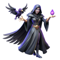 vibrant vintage A powerful Morrigan, the phantom queen, transforming into a raven, illuminated by dark magic. Celtic mythology style high resolution png
