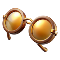 serene contemporary A vintage pair of spectacles with round lenses, warm golden lighting, intellectual style high resolution png