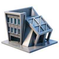 extraordinary artistic Deconstructivist office building, sharp angles, harsh shadows, brutalist style high resolution png