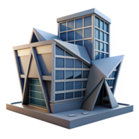 wonderful contemporary Deconstructivist office building, sharp angles, harsh shadows, brutalist style original png
