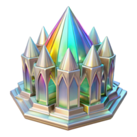 impressive modern Crystal palace, intricate facets, rainbow refractions, art nouveau style original png