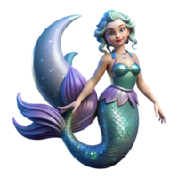 magnificent abstract A beautiful siren with shimmering scales and flowing fins, luring sailors with an enchanting melody, under a full moon, in a dreamlike, Pre-Raphaelite style professional png