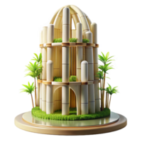 extraordinary minimalist Bamboo skyscraper, sustainable design, soft natural light, eco-futurist style high quality png