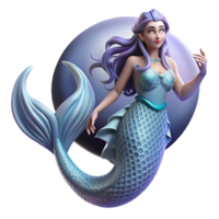 vibrant vintage A beautiful siren with shimmering scales and flowing fins, luring sailors with an enchanting melody, under a full moon, in a dreamlike, Pre-Raphaelite style original png