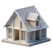 wonderful abstract 3D printed house, intricate lattice structure, soft ambient light, futuristic style original png