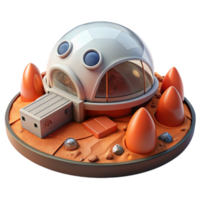vibrant rustic Mars habitat, modular design, red Martian landscape, artificial light authentic png